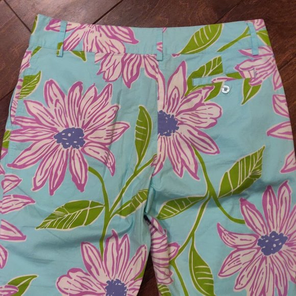 Lilly Pulitzer Light Blue Floral Crop Pants SIZE 6 - Picture 4 of 5
